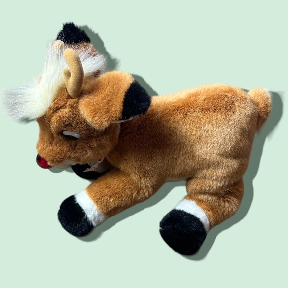 Vintage 1999 Rudolph The Red Nose Reindeer Christmas Plush Stuffed Animal Toy - Picture 6 of 10